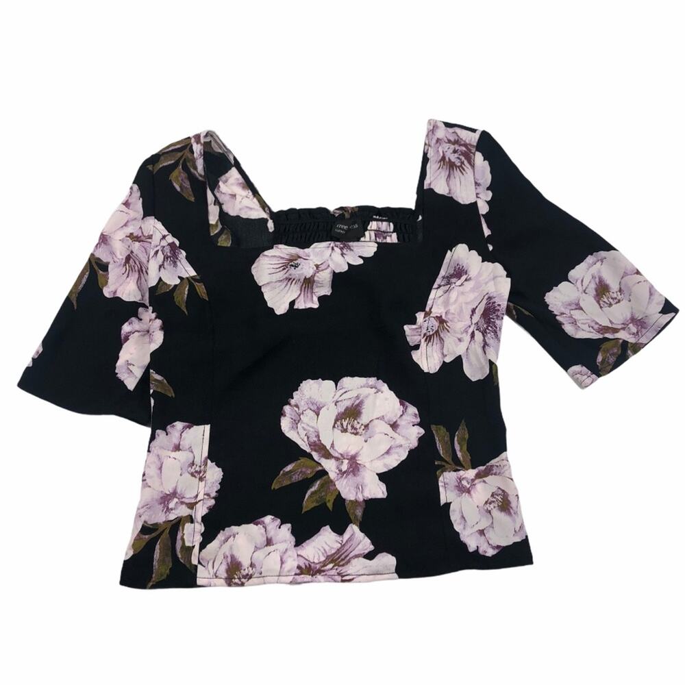 FREE PRESS Floral Square Neck Crop Top‎ S NWOT Chic